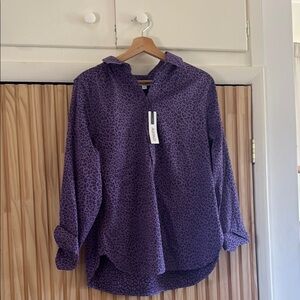 Purple Leopard Print Women's Top NWT size
